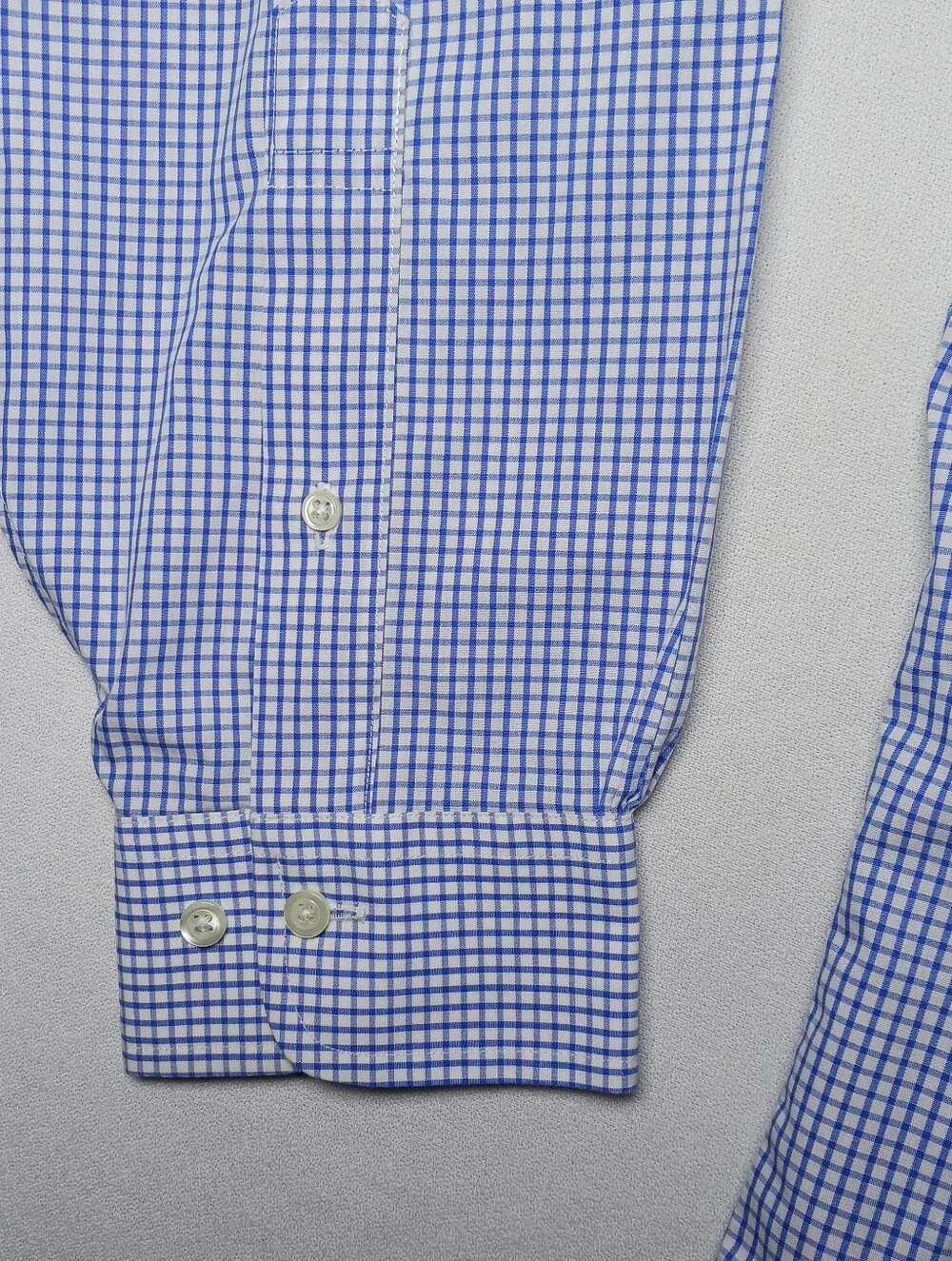 Brooks Brothers Mens Non Iron Dress Shirt XL 16.5-34/35 Blue Check Button Up